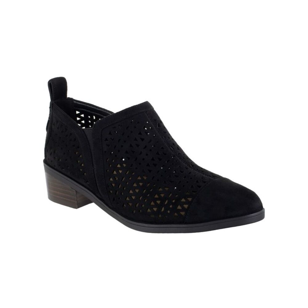 BELLA VITA Womens Black Padded Ashlyn Ii Almond Toe Block Heel Shootie 10 W